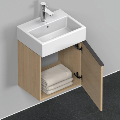 Duravit D-Neo wastafelonderkast 43.4x44x32.2cm Rechtsdraaiend 1 deur Natuur eiken Mat