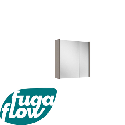 FugaFlow Eccelente Arredo spiegel badkamer spiegelkast - 60x63x16cm - inclusief zijpanelen - taupe