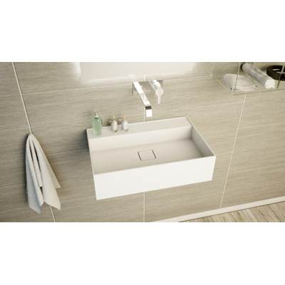 Ideavit SolidBliss Wastafel 60x40x16cm 0 kraangaten Solid surface mat wit
