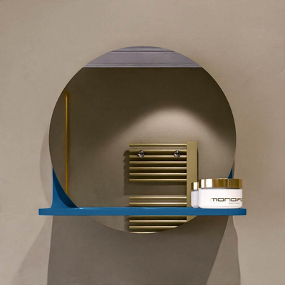 Mondiaz SPOT Badkamerspiegel - rond 30cm - spiegelplanchet - kleur Jeans