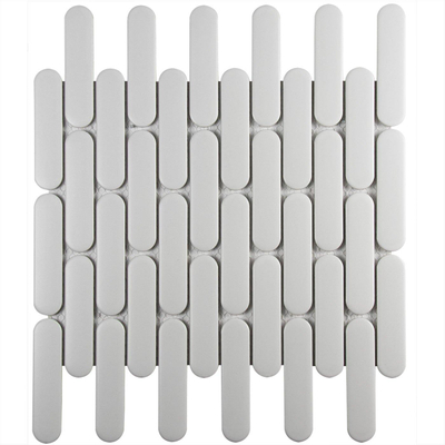 The Mosaic Factory Sevilla mozaïektegel - 30x30cm - wand en vloertegel - Ovaal - Porselein White Mat