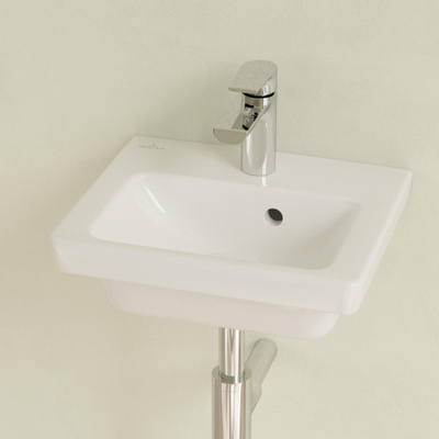 Villeroy en Boch Subway 2.0 fontein 37x30,5cm 1 kraangat met overloop wit