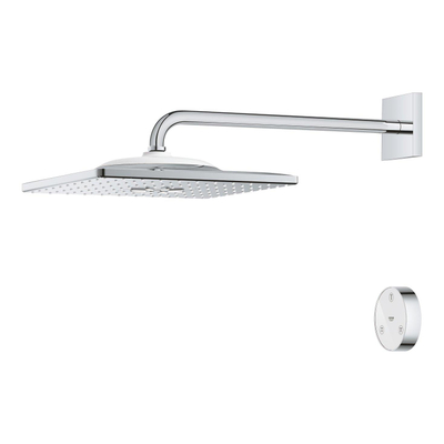 GROHE Rainshower SmartConnect 310 Cube Hoofddouche - 31x31cm - 2 straalsoorten - wandarm 42.2cm - met afstandsbediening - chroom