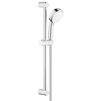 GROHE New Tempesta Cosmopolitan 100 Glijstangset - 60cm - ronde handdouche - 2 straalsoorten - gladde doucheslang - chroom/wit