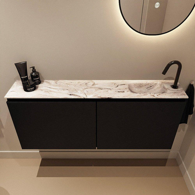 MONDIAZ TURE-DLUX 120cm toiletmeubel Urban. EDEN wastafel Glace positie rechts. Met 1 kraangat.
