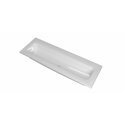 INK Reflekt wastafel - 120x40x1.5cm polystone centraal zonder kraangat - glans wit