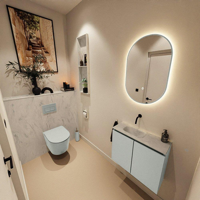 MONDIAZ TURE-DLUX 60cm toiletmeubel Greey. EDEN wastafel Opalo positie links. Zonder kraangat.