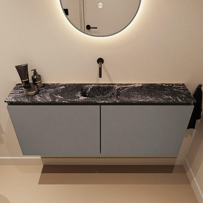 MONDIAZ TURE-DLUX 120cm toiletmeubel Smoke. EDEN wastafel Lava positie midden. Zonder kraangat.