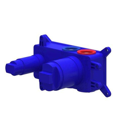 IVY Bond Wastafelmengkraan - 2-gats - met inbouwdeel - wandmontage - gebogen uitloop - coldstart - Geborsteld mat goud PVD