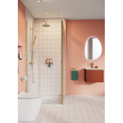 Crosswater Clear 6 Zijwand - 90x195cm - 6mm - helder veiligheidsglas - messing geborsteld