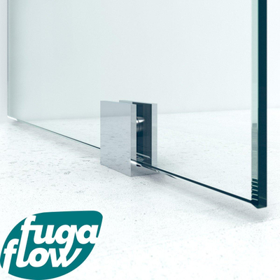 FugaFlow Efficiente Vetro inloopdouche badkamer - scharnierbevestiging - 90x200cm - 8mm veiligheidsglas - anti kalk - chroom