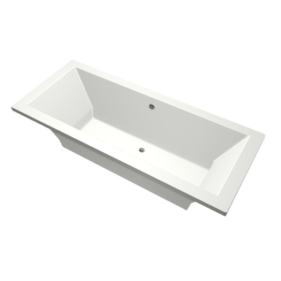 Xenz Society ligbad - 190x80cm - met overloop - zonder afvoer - Acryl Edelweiss mat