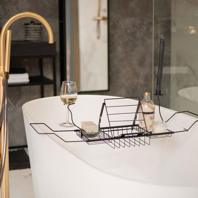 Saniclass Dual badrek uitschuifbaar 62-90cm - zwart OUTLETSTORE