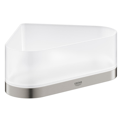 GROHE Selection Douchetray - 17x17x20x8.5cm - hoekmodel - wandmontage - supersteel/mat glas