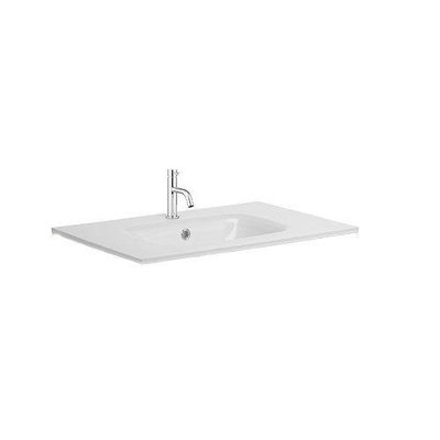 Crosswater Glide II Wastafel inbouw - kraangat - 70x45x1cm - glas - wit