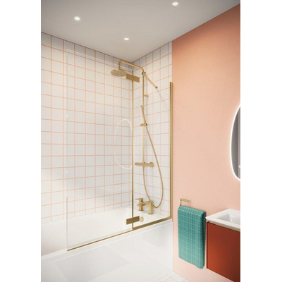 Crosswater Clear 6 Badwand - 115cm - draaibaar - messing geborsteld