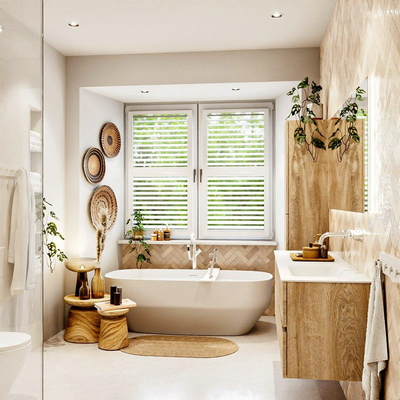 MONDIAZ VICA 150cm badmeubel onderkast Washed Oak 2 lades. Wastafel CLOUD rechts zonder kraangat, kleur Talc.