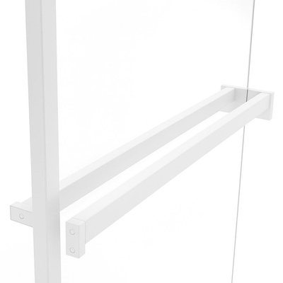 Fortifura Galeria handdoekrek voor inloopdouche - klemmen - inkortbaar - mat wit