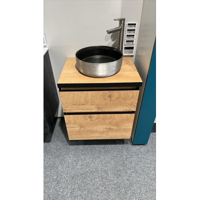 BRAUER Advanceplus badkamermeubelset 60x45.5x60cm met 2 softclose lades met topblad nomad zwart mat SHOWROOMMODEL EXCLUSIEF WASKOM