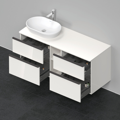 Duravit D-Neo wastafelonderkast 140x66.4x55cm 4 lades wit Hoogglans