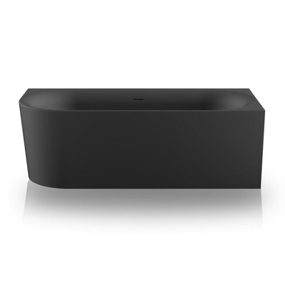 Plieger Kansas Hoekbad - 180x80x60cm - hoek rechts - met slotoverloop - met af- en overloopgarnituur - met poten - acryl - mat zwart