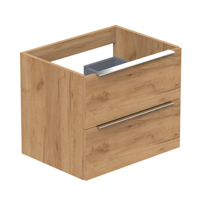 Thebalux Type onderbouwkast 60x45x50cm opbouwgreep chroom 2 softclose lades standaard greep MDF/spaanderplaat congo brown