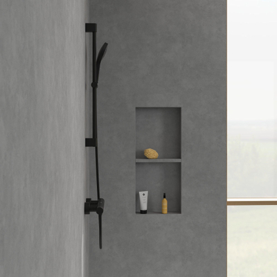Villeroy & Boch Verve Showers Glijstangset met drie functies voor wandmontage - mat zwart