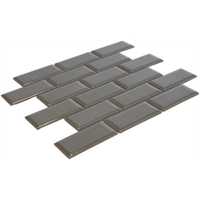 The Mosaic Factory Paris mozaïektegel - 28.8x29.4cm - wandtegel - Rechthoek - Porselein Light Grey Glans