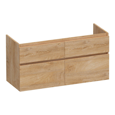 BRAUER Delight wastafelonderkast - 120x46x60cm - 4 softclose lades - greeploos - 2 sifon uitsparingen - Forest Tan