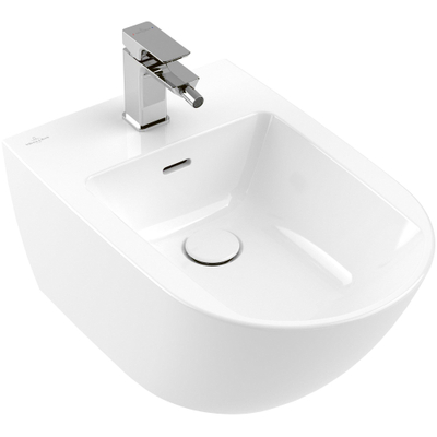 Villeroy & Boch Subway 3.0 wandbidet m. kraangat m. overloop 37.5x56x27cm ceramic+ wit alpin