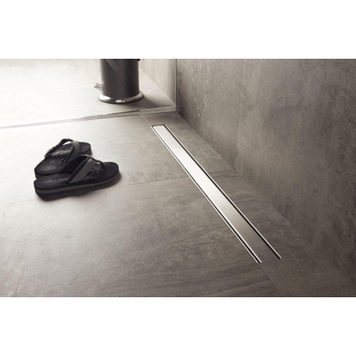 Easy Drain Compact 30 FF zero douchegoot enkele plaat met zijuitloop 6x110cm RVS