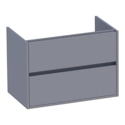 BRAUER Adore wastafelonderkast - 80x46x55cm - 2 softclose lades - greeploos - 1 sifon uitsparing - mat grijs