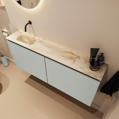 MONDIAZ TURE-DLUX 120cm toiletmeubel Greey. EDEN wastafel Frappe positie links. Zonder kraangat.