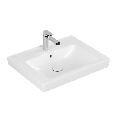 Villeroy en Boch Subway 2.0 wastafel onderzijde geslepen 60x47cm inclusief kraangat met overloop