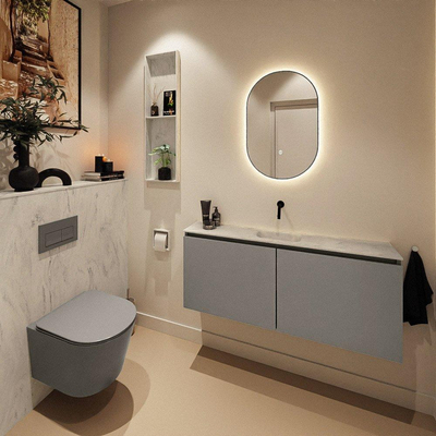 MONDIAZ TURE-DLUX Toiletmeubel - 120cm - Smoke - EDEN - wastafel Opalo - positie midden - Zonder kraangat