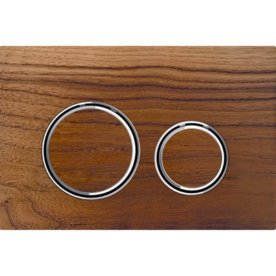 Geberit Sigma50 bedieningsplaat - 2-toets spoeling - rond - chroom/Amerik. noten