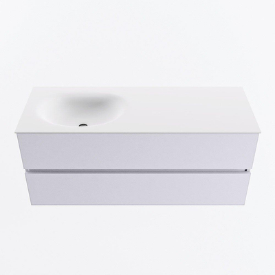 Mondiaz VICA Badkamermeubelset - 120cm - cale - 2 lades - Wastafel MOON - links - zonder kraangat - kleur talc - XL versie 60cm hoog