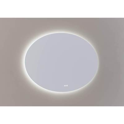 Thebalux Spiegel M12 - ovaal horizontaal - voorzien van indirecte LED rondom - dimfunctie - kleurwissel - spiegelverwarming - memory - touchbediening