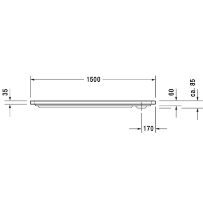 Duravit D Code douchebak 150x75cm acryl rechthoekig wit