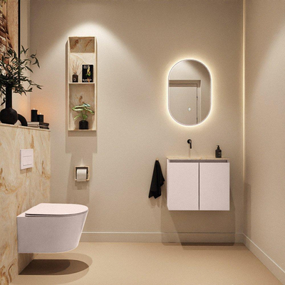 MONDIAZ TURE-DLUX 60cm toiletmeubel Rosee. EDEN wastafel Frappe positie links. Zonder kraangat.