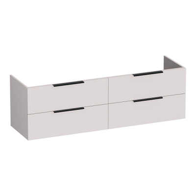 BRAUER Elevate wastafelonderkast 160 excl. opleggrepen 4 softclose lades en 2 sifon uitsparingen - mat zand