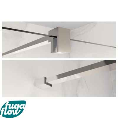 FugaFlow Eccelente Vetro inloopdouche badkamer verlengde Stabilisatiestang 200cm los incl. bevestigingsmaterialen - chroom