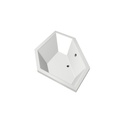 Xenz Society 145 hoekbad - 145x145cm - met overloop - zonder afvoer - Hoekopstelling links of rechts - Acryl Wit