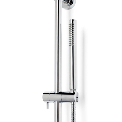 Fortifura Calvi Thermostatische Regendoucheset - 25cm - ronde hoofddouche - staafhanddouche - chroom OUTLETSTORE