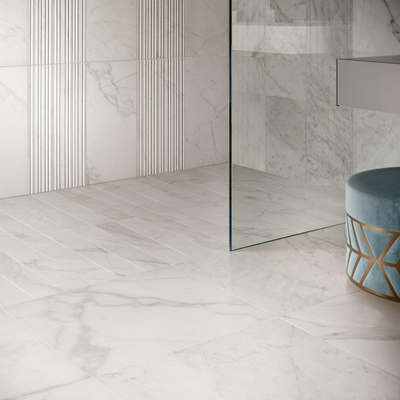 SAMPLE Edimax Astor Velvet White Vloer- en wandtegel gerectificeerd Marmerlook Mat Wit