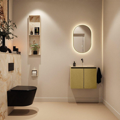 MONDIAZ TURE-DLUX 60cm toiletmeubel Oro. EDEN wastafel Frappe positie midden. Zonder kraangat.