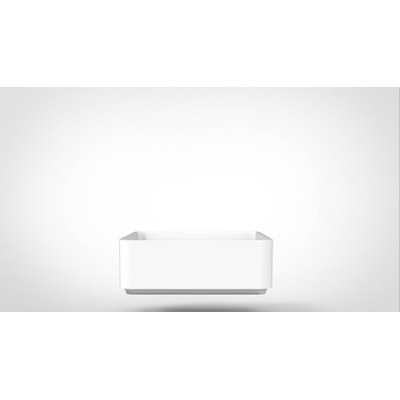 Arcqua Case waskom - 37x37cm - Vierkant - Cast marble Wit Mat