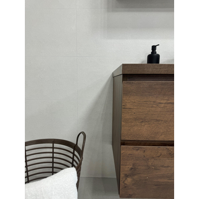 Cifre Ceramica Borneo wandtegel - 30x75cm - gerectificeerd - Betonlook - White mat (wit)