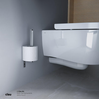 Clou Quadria reserverolhouder 1.5x25cm voor 2 stuks chroom