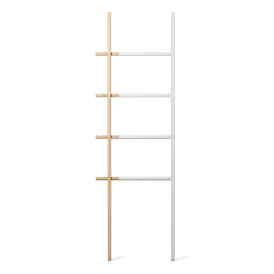 Umbra Hub handdoekladder 61x4x152cm met 4 haakjes Essenhout Wit/naturel